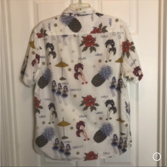 Denim & Flower Men’s Short Sleeve Hawaiian Button Down Shirt  Slim Fit  Size L - Picture 7 of 7